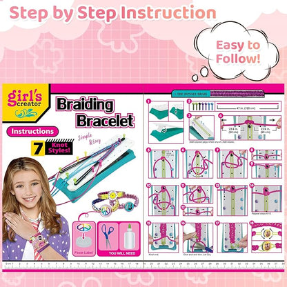 Friendship Bracelet Kit, Bracelet Making Kit, Crafts For Girls Ages 8-12, Bracelet Maker, Girls Toys Age 7 8 9 10 11 Years Old, Best Gift For Girls,Kids Travel Activity Set With Featuring Instructions