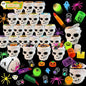 384PCS Prefilled Party Favor Bulk for Kids, 48PACK Prefilled Ghost Cauldrons With 6 Halloween Toys Inside, Goodie Bag Fillers, Prizes Gifts Miniatures for Kids, Trick or Treat