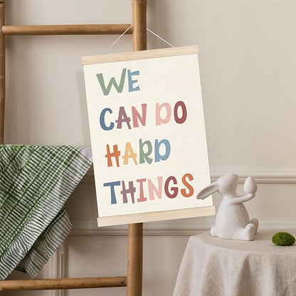 Koesus Boho Inspirational Wall Art Poster Hanger Frame 12x16 Inch Set of 2, Positive Affirmation Canvas Pictures Prints Framed Wall Decor for Classroom Toddler Kids Room Nursery Playroom