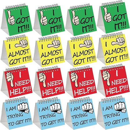24 Pcs I Need Help Mini Flip Chart Classroom Management Tools Self Assessment Cards Classroom Students Behavior School Educational and Learning Activities Supplies for Kids Teachers