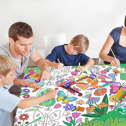 Butterfly Birthday Party Giant Coloring Poster - 31.5X 72 Inches - Versatile Classroom Wall Décor & Butterfly Birthday Decorations-Poster or Table Cover for School Parties and Special Events