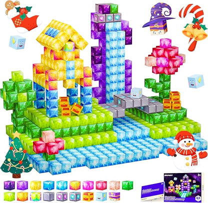 Magnetic Blocks, Jewel Adventures Edition, Magnetic Building Cubes, Boys & Girls Toddler Toys Age 3-5 4-8,Sensory Toy Gift for Kids, Upgraded STEM Gift 1.2 Inches