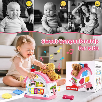 Marstone Toddler Toys for 1 Year Old Girl Gifts: Musical Bilingual Learning Toys for 1 2 3 Years Old Girls, Early Educational Baby Piano with Sound Light for 1st First Girl Boy Kids Birthday Gifts