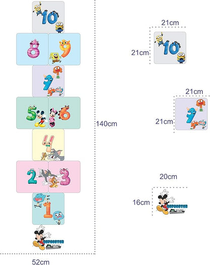 Classroom Decor Sensory Path Decals for Floor & Wall - Funny Number Hopscotch Floor Stickers for Boosting Gross Motor Skills