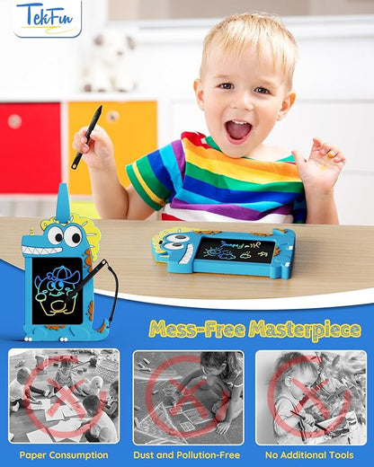 TEKFUN NanoDoodle Toys, Dinosaur Toys for Kids 4.5in LCD Writing Tablet Drawing Board for Classroom School Home, Christmas Gifts for Boys Girls 3-10 Years Old