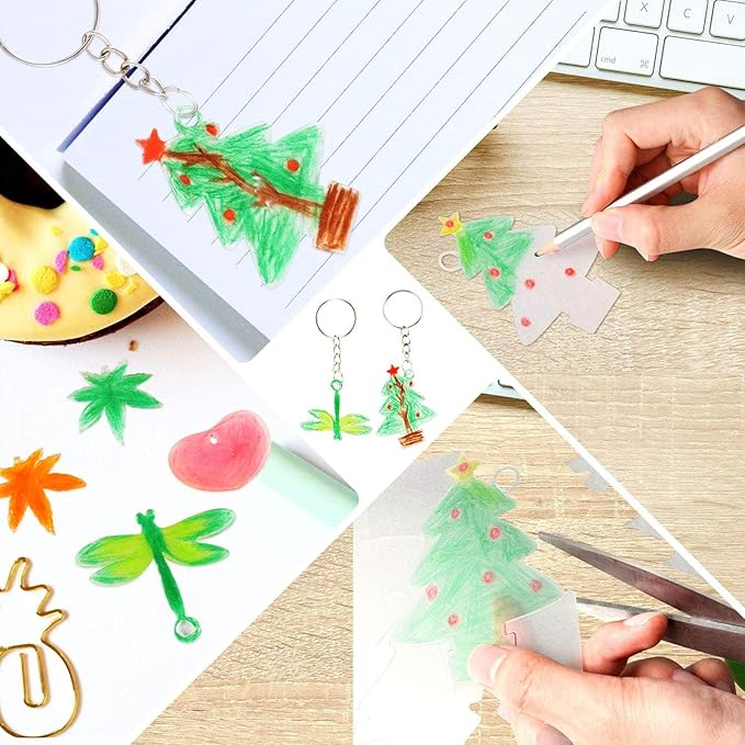 36 PCS Shrink Plastic Sheets, Shrinky Art Paper Shrink Film Sheets for Kids Creative Craft, Create Your Own Earrings, Necklace, Keychains(A5 Size)