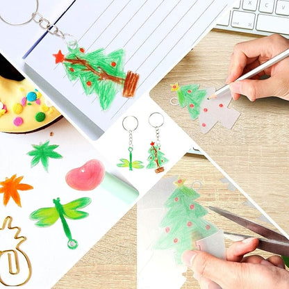36 PCS Shrink Plastic Sheets, Shrinky Art Paper Shrink Film Sheets for Kids Creative Craft, Create Your Own Earrings, Necklace, Keychains(A5 Size)