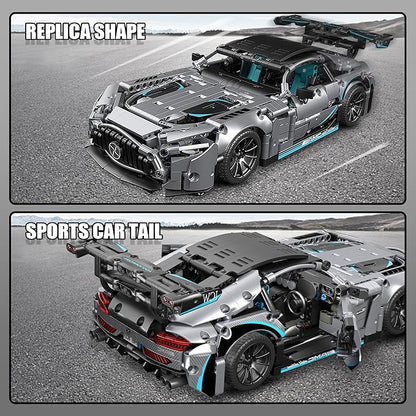 HIGH GODO Racing Car Building Kit for Adults,1:14 MOC Super Sports Car Building Blocks Construction Sets, Buildable Supercar Model for Kids Gift Giving or Collection(1466pcs)