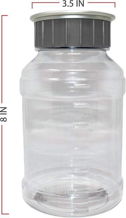 Teacher's Choice Digital Coin Bank, Savings Jar, and Piggy Bank | Automatic Coin Counter Totals All U.S. Coins Including Dollars and Half Dollars - Original Style, Clear Jar w/Grey Lid