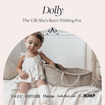 BEBE BASK Premium Baby Doll Bassinet - Handcrafted & Award-Winning Seagrass Moses Basket - Doll Carrier with Luxe Mattress