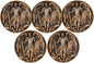 5Pcs Saint Michael Archangel Protection Coin, 1.57-Inch Double-Sided Zinc Alloy Collectible with Antique Finish, Featuring Saint Michael Prayer Christian Challenge Coin (Pack of 5)