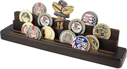 Display coin holder - 4 Rows challenge coin display coin holder(Coins not included) - Military Coin Display Stand