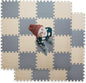 16 Tiles Foam Play Mat for Baby, Soft & Safe EVA Foam Mats for Floor, Square Baby Play Mat, Solid Colored Kids Foam Puzzle Floor Mat, 47x47 Play Mat for Playpen(Beige/Gray)