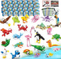 24 Packs Party Favors for Kids – 779 PCS 6-in-1 & 12-in-1 Animal Building Blocks Set with Animal Cards – Goodie Bag Fillers, Classroom Prizes, Birthday & Christmas Gifts for Kids Ages 6-12