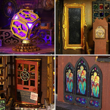DIY Miniature Wooden Dollhouse Kit, DIY Miniature House Kit for Adults and Teens, DIY Mini Dollhouse Kit (Magic Treasure House)