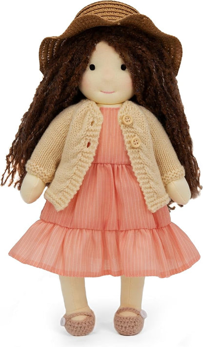 BlissfulPixie Waldorf Doll Handmade Rag Doll - Personalized Collectors Plush Doll for Kids Birthday Present with Beautiful Present Box-Kristy 12"