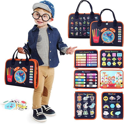Toddler Busy Board Montessori Toys: for Toddlers 1-3 Year Old Educational Activity Book Sensory Board Travel Toy Ages 2-4 3-5 Learning Fine Motor Skills Preschool Quiet Book Gift for Boys Girls Kids