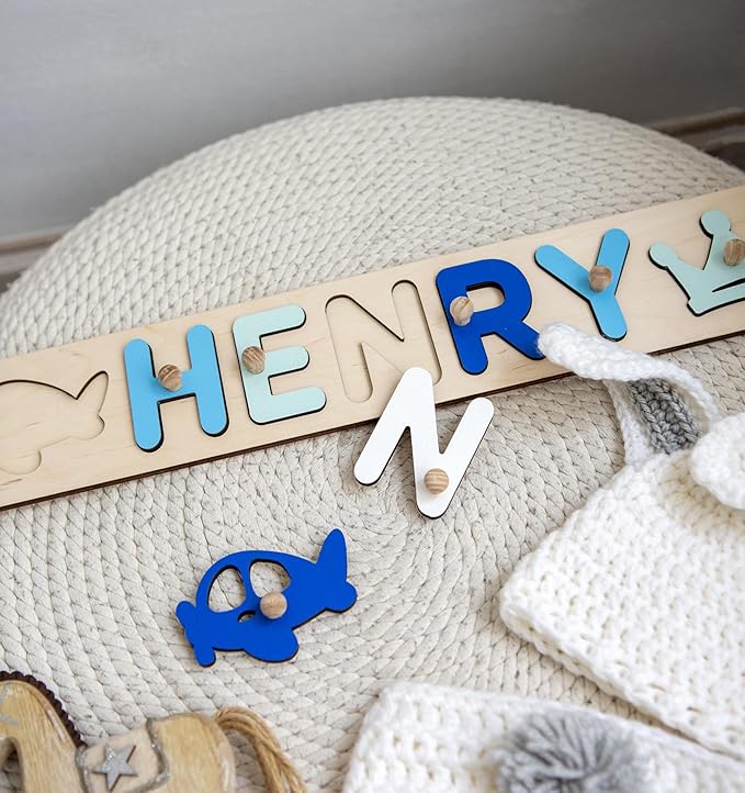 Personalized Wooden Name Puzzle Baby Name Puzzle Customized Educational Toys for Toddler Sensory Toys 1st Birthday Girl Custom Gifts for Kids Personalized Baby