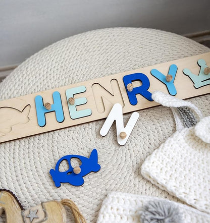Personalized Wooden Name Puzzle Baby Name Puzzle Customized Educational Toys for Toddler Sensory Toys 1st Birthday Girl Custom Gifts for Kids Personalized Baby