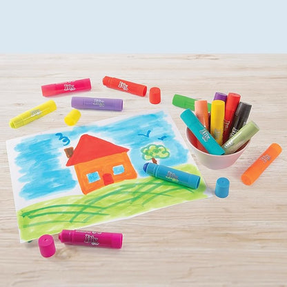 Idiy Tempera Paint Sticks (12 pack Pastel Colors)-Classroom Back to School Supplies, Summer Camp Arts & Crafts Projects, Draw & Paint on Wood, Paper, Ceramic, Canvas! Quick Dry, Non-Toxic, Mess Free