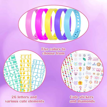 Arts and Crafts for Kids,12 PCS DIY Friendship Bracelet Making Kit for Girls, Kids Bracelet Making Kit for 4-12, Bracelets for Girls with Charm & Sticker, Jewelry Making Birthday Gift for Ages 5 6 7 8-12