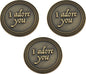 Bulk Set of 3 Romantic Love Expression Coins, I Adore You, I Want a Lifetime with You, Anniversary Pocket Tokens for Date Night, Love Gift for Men & Women, from Him or Her