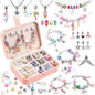 UFU Charm Bracelet Making Kit -120Pcs DIY Jewelry Making Kit, Mermaid Gifts for Girls Toys Crafts for Teen Girls Ages 5 6 7 8-12, with Portable Bracelet Organizer Box