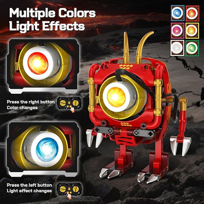 HOGOKIDS 5-in-1 Dragon Robot Building Toys with 6 Lighting Colors & 5 Light Effects - 354PCS Remote & App Control Robots Toy Set for Kids, RC Robot Building Toys Gifts for Teens Boys Girls Age 8-12