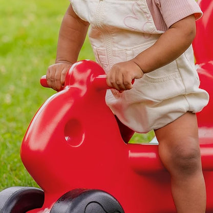CarePlay 2-in-1 Squirrel Push & Ride-on Toy, Indoor & Outdoor Use, Made in The USA, Durable Construction, 4-Pack Blue, Red, Green, & Purple