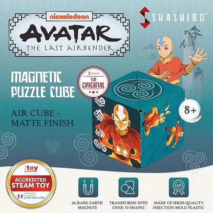SHASHIBO Avatar The Last Airbender Shape Shifting Box - STEM Magnetic Fidget Cube That Transforms Into Over 70 Shapes, Download Fun in Motion Toys Mobile App (Air)
