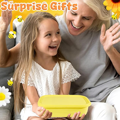 Hiawbon Bee Sensory Bin Tools, Wooden Sensory Tool Sets, Bee Growth Cycle, Honeycomb Model, Bee Themed Pom Pom Bee Sunflower Wooden Chip Scoops for Counting Sorting Hammering Pounding