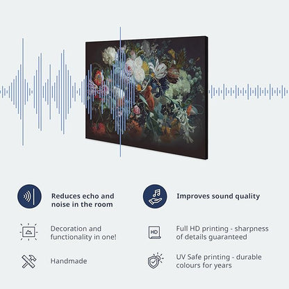 artgeist Canvas Wall Art Print World Map 35x24 in - 1pcs Picture with Acoustic Foam Sound Print Artwork Room Acoustics Soundproofing World Travel Map k-A-0107-b-a