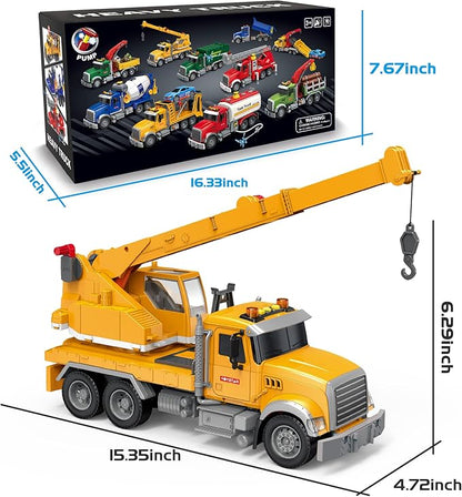 Dwi Dowellin Toys for 3 Years Old Boys Girls Kids,Construction Toy Crane Truck with Lights and Sounds