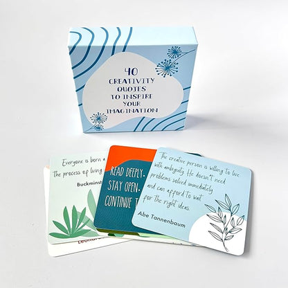 40 Creativity Quotes to Inspire Your Imagination – Creativity Cards – Daily Inspiration Cards with Famous Creative Quotes for Writers, Students & Teams