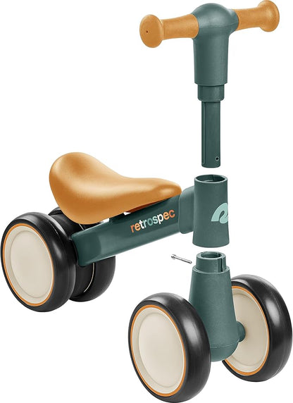 Retrospec Cricket 2 Baby Walker Balance Bike with 4 Wheels - Safe Learning Toy for Ages 12-24 Months - Scratch-Resistant Indoor Outdoor Toddler Riding Toy with Steering Limit & Soft Grips