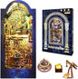 Book Nook Kit Interstellar, DIY Booknooks Kit for Adults Teens with Sensor Lights, Bookshelf Diorama Miniature Scenes Insert Decor, 3D Wooden Puzzle Miniature House Kit Gifts