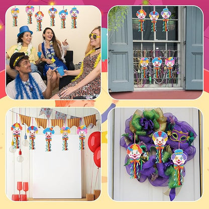 Fennoral 12 Pack Clown Craft Kit for Kids Make You Own Circus Poke in Art Craft Kits DIY Halloween Creative Activity Carnival Birthday Party Decoration