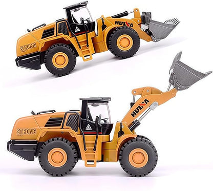 Gemini&Genius Wheeled Loader Heavy Duty Construction Site Vehicle Toys 1:60 Scale Diecast Bulldozer Engineering Shovel Dump Truck Collectible Alloy Model Toys for Kids and Decoration for House
