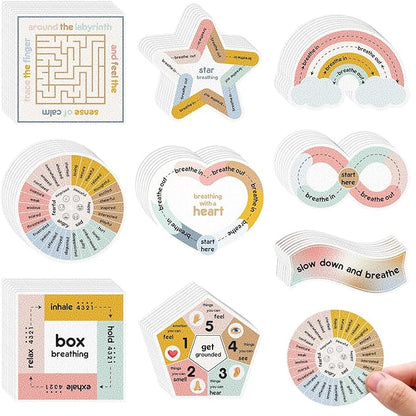 Libima 72 Pieces Anxiety Sensory Stickers Textured Stickers Fidget Mindfulness Sticker School Counselor Supplies Adult Sensory Items Anxiety Relief, 9 Styles(Morandi Color)