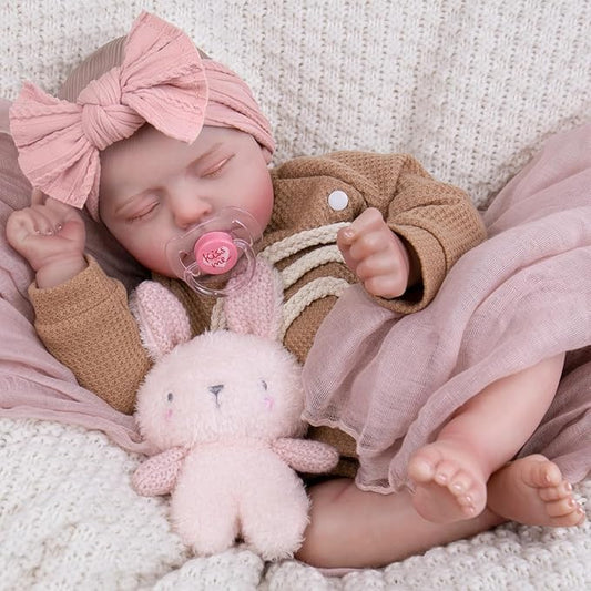 Aori 20 Inch Reborn Baby Doll - Hyper Realistic Lifelike Newborn Sleeping Girl with Rainbow Outfit, Soft Weighted Body Baby Doll for Girls Age 3 for Christmas, Birthday