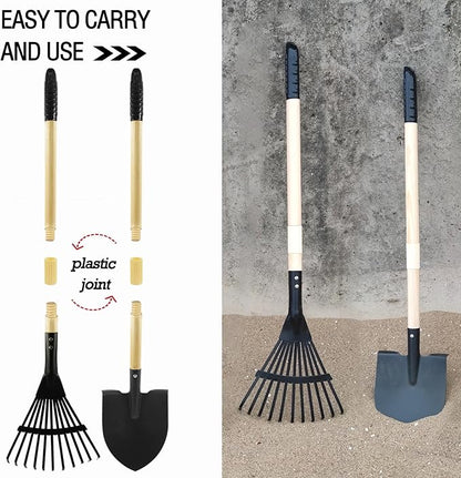 Kids Wagon with Beach and Garden Tools Set, Kids Shovel for Digging, Rake, 8PCS Gardening Outdoor Toys for Ages 3-4