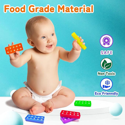 Ten-Frame Counting Toys, 10-Frame Bubble Popper Fidget Toys, Number Math Games, Montessori Educational Toy for Preschool Kindergarten Classroom Learning Activities Kids 3 4 5 Year Old