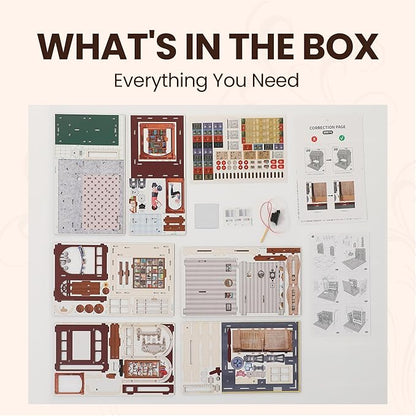 Book Nook Kit - DIY Miniature House Kit for Adults, Dollhouse Booknook Tiny House Bookshelf Decor 3D Wooden Puzzle Street Model, Ideal Gift for Book Lovers, Family, Friends (Book Store)
