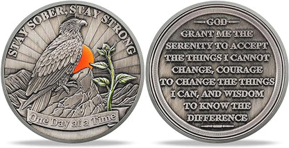 Hope Eagle Sobriety Coin Celebrating Recovery and Personal Growth with AA HA Chips and Medallions for Alcoholics Anonymous Ideal Sobriety Gifts for Women and Men