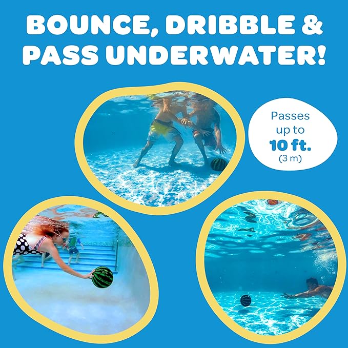 Watermelon Ball – Cool Underwater Pool Toy for Teen Boys, Girls, Men & Women. Great Gifts for Swimming, Diving & Backyard Games. Best for Birthday Presents, Spring Vacation & Summer Family Fun.
