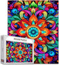 Mandala Flower Jigsaw Puzzles for Adults 1000 Pieces Floral Color Pattern Jigsaw Puzzle Colorful DIY Puzzles for Home Decoration Colorful Puzzles for Families 27 x 20 Inches