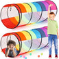 27.6 Inch Extra Large Play Tunnel for Kids Pop Up Crawl Tunnels Colorful Crawls Tube for Toddler Collapsible Tunnel Toy Gift with Breathable Mesh for Children Pet Indoor Outdoor (2 Pcs)