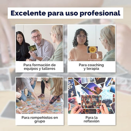 metaFox - 52 Inspirational Cards, Positive Affirmations Cards & Motivational Postcards, Picture Cards For Coaching & Therapy, Mindfulness Cards, Coaching Cards, Original Motivational Deck (Spanish)