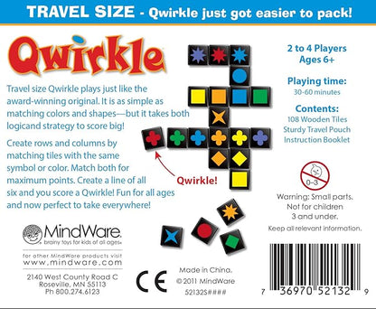 MindWare Travel Qwirkle Board Game