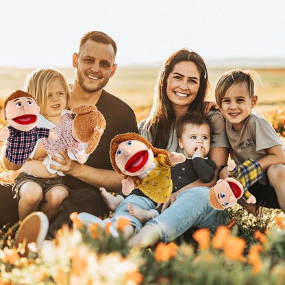 1 Pcs Family Hand Puppets 12 Inch Grandparents, Mom & Dad, Brother & Sister Plush Hand Puppet Toys Role-Play Toy Puppets for Kids Storytelling Imaginative Pretend Play Teaching Preschool(Grandmother)